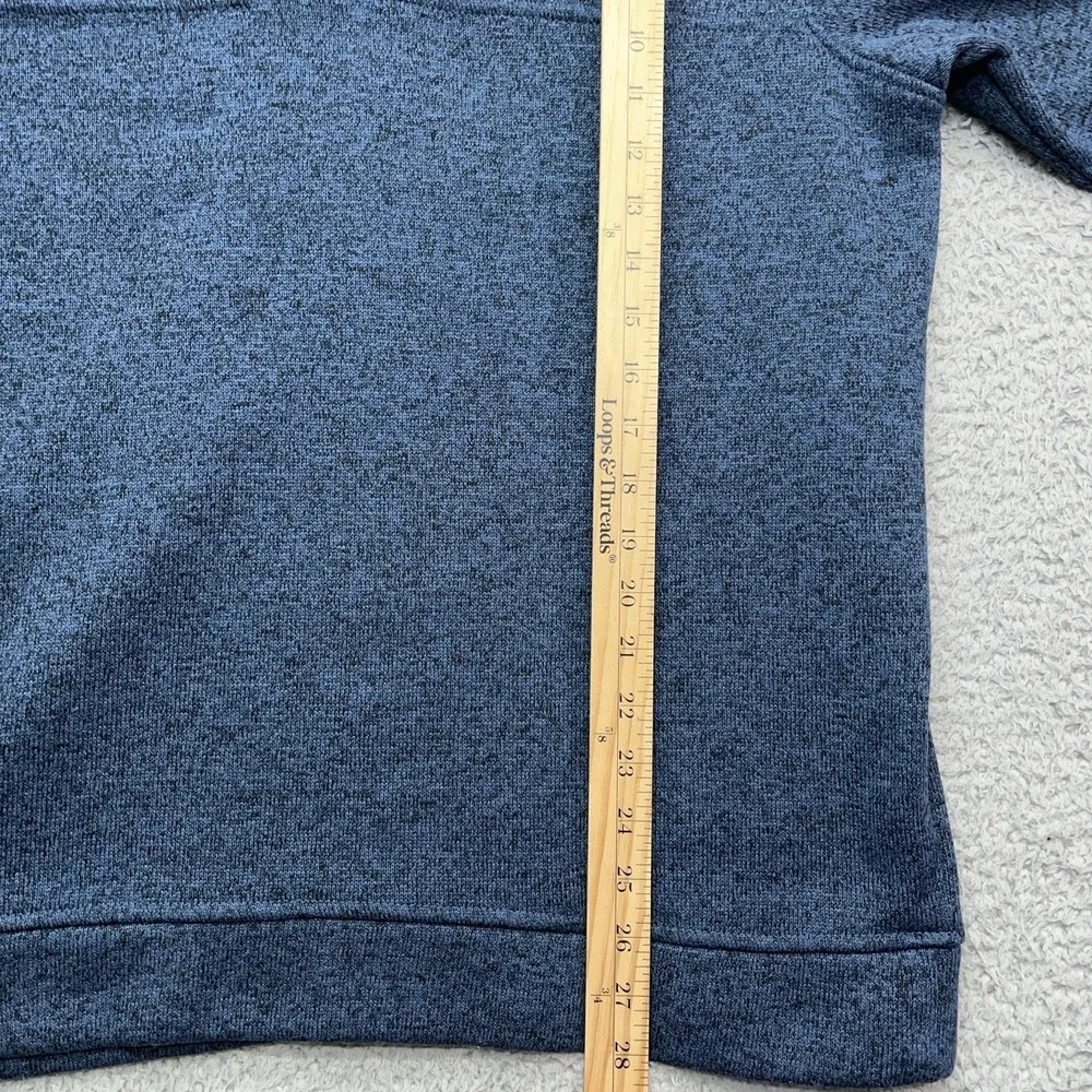 Eddie Bauer Radiator Fleece‎ 1/4 Snap Mens Large Blue Mock Neck Pullover Sweater